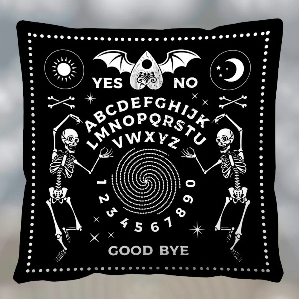 Pillow Cover Ouija Board Zippered Large Decorative Sugar Skull Sq 17.7 X 17.7 in